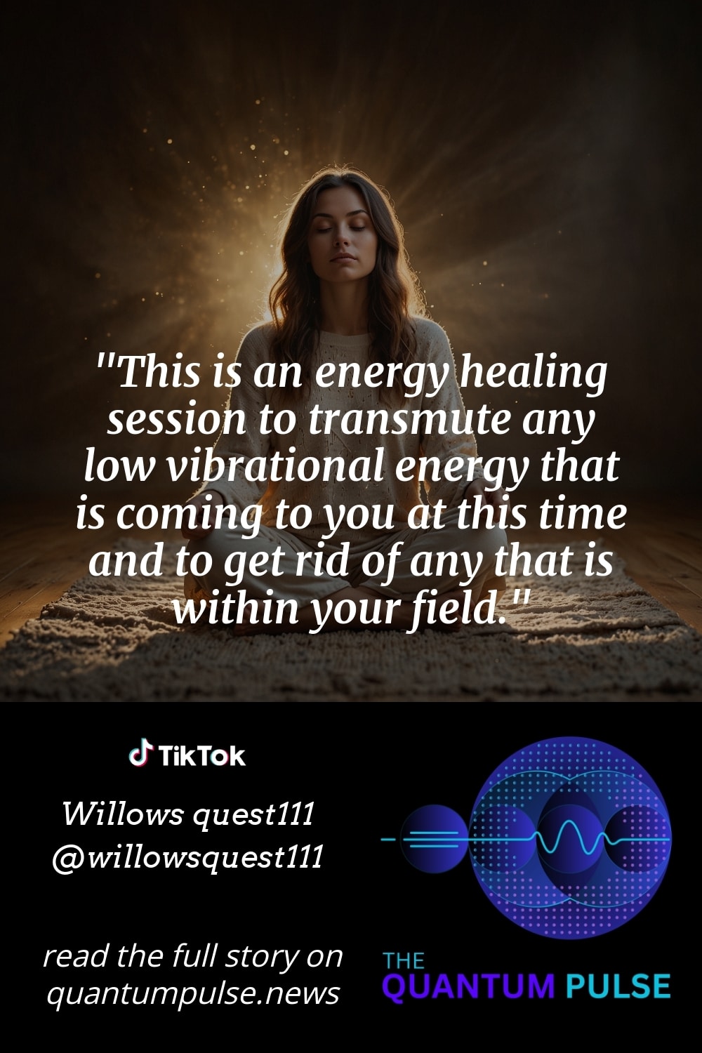 Pinterst Image This is an energy healing session to transmute any low vibrational energy that is coming to you at this time and to get rid of any that is within your field.