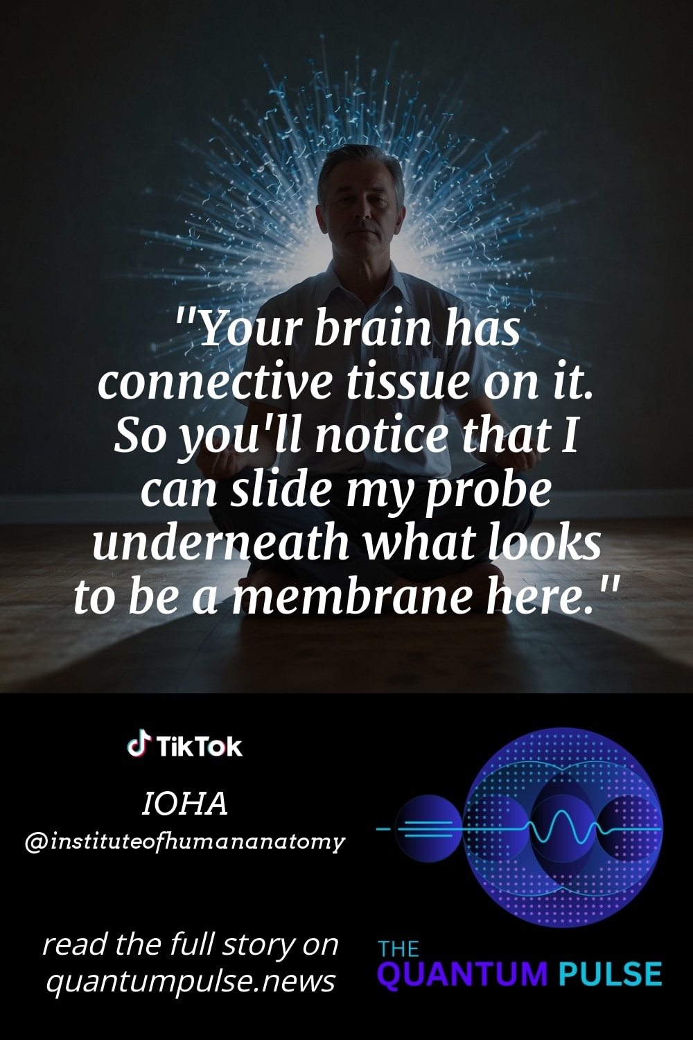 Pinterst Image Your brain has connective tissue on it. So you'll notice that I can slide my probe underneath what looks to be a membrane here.