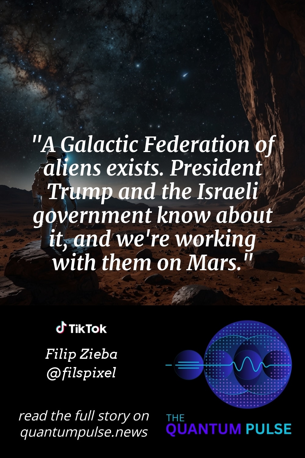 Pinterst Image A Galactic Federation of aliens exists. President Trump and the Israeli government know about it, and we're working with them on Mars.