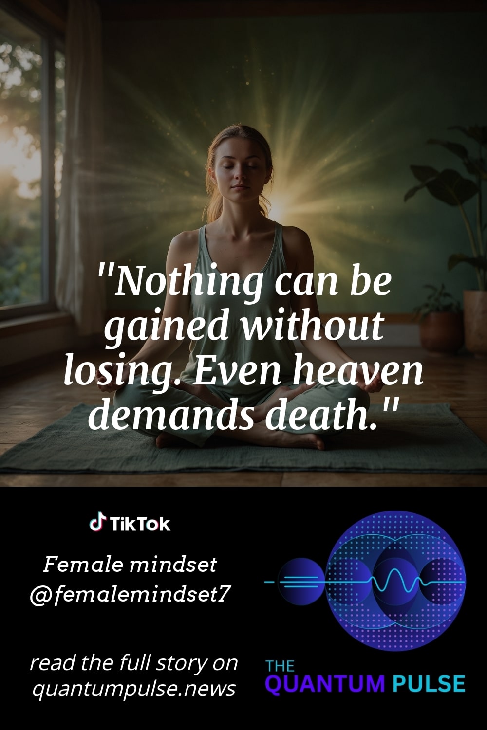 Pinterst Image Nothing can be gained without losing. Even heaven demands death.