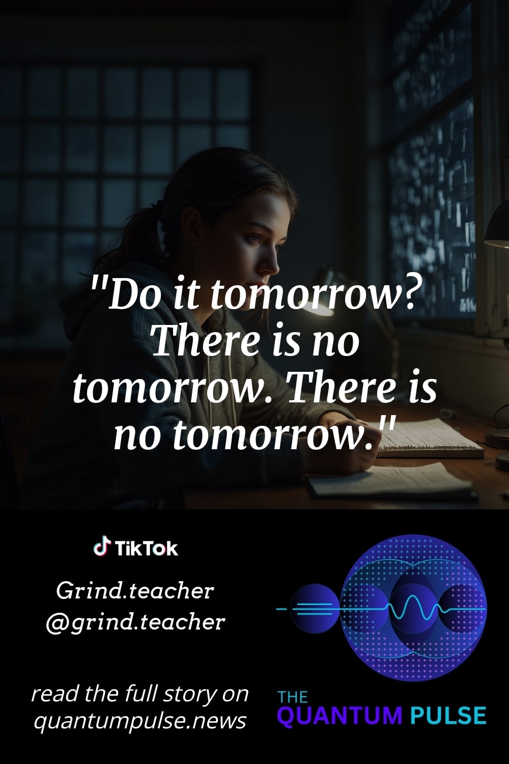 Pinterst Image Do it tomorrow? There is no tomorrow. There is no tomorrow.