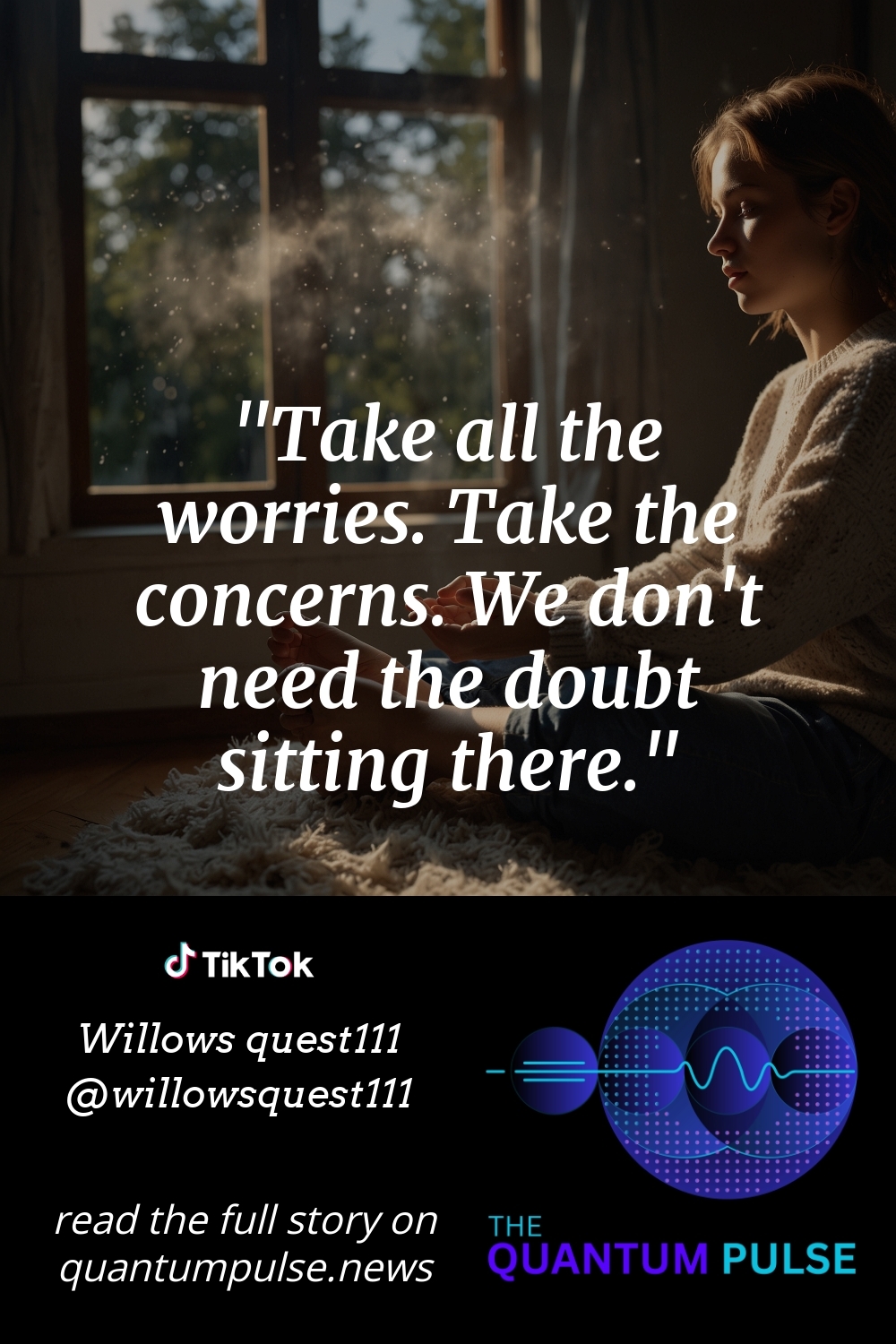 Pinterest Image Take all the worries. Take the concerns. We don't need the doubt sitting there.