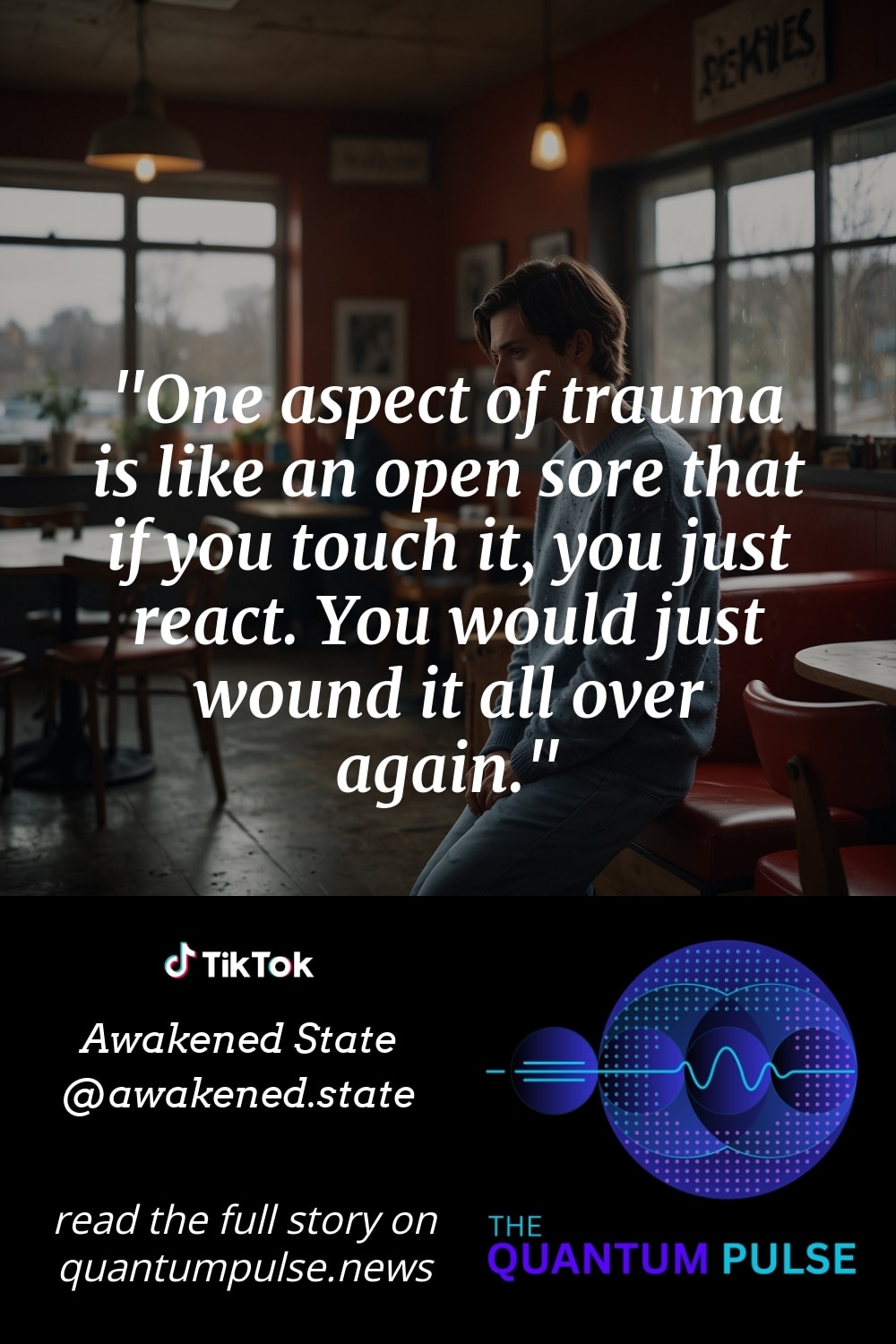 Pinterest Image One aspect of trauma is like an open sore that if you touch it, you just react. You would just wound it all over again.