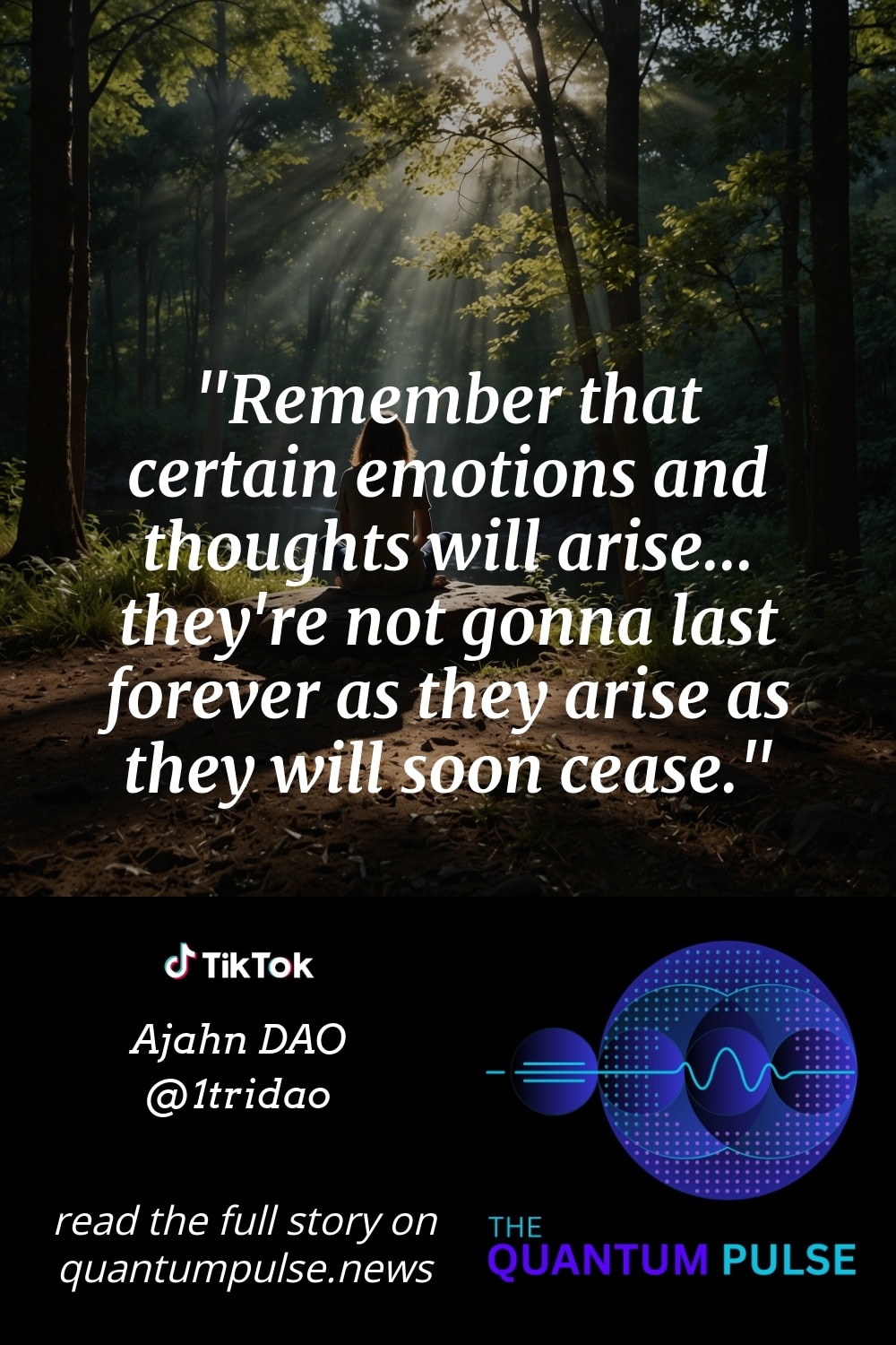 Pinterest Image Remember that certain emotions and thoughts will arise... they're not gonna last forever as they arise as they will soon cease.