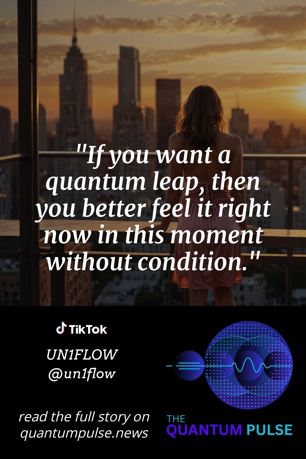 Pinterest Image If you want a quantum leap, then you better feel it right now in this moment without condition.