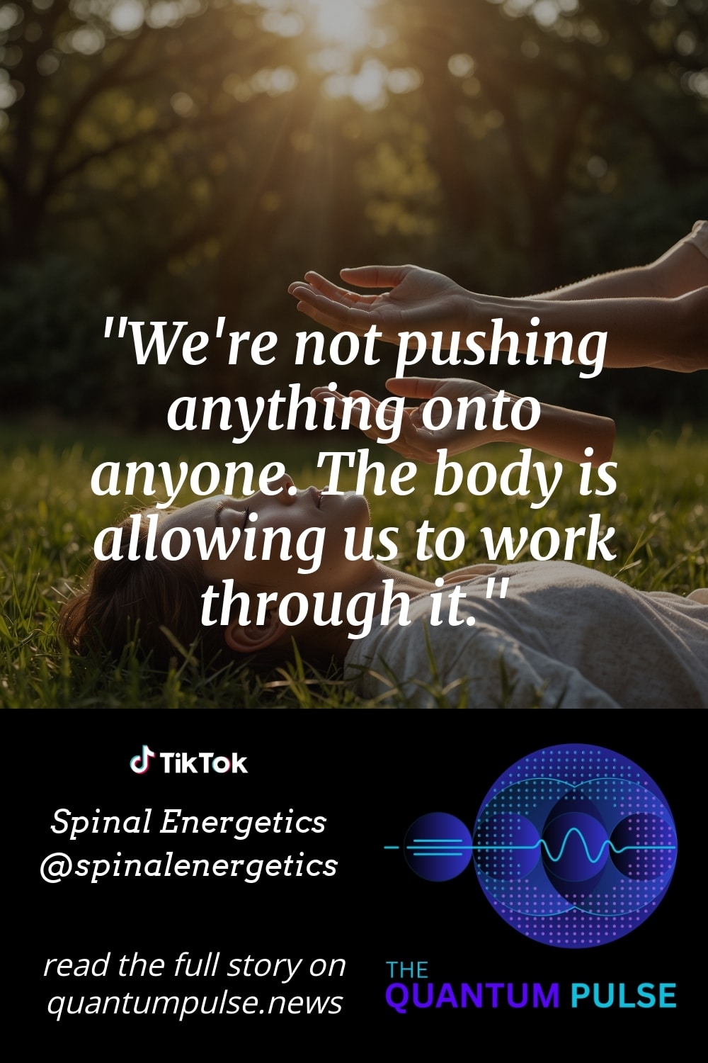 Pinterest Image We're not pushing anything onto anyone. The body is allowing us to work through it.