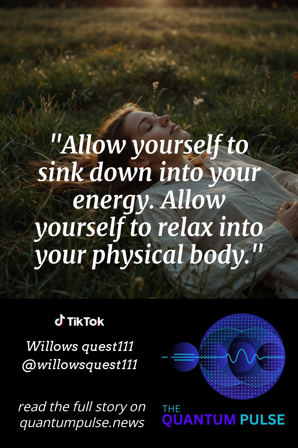 Pinterest Image Allow yourself to sink down into your energy. Allow yourself to relax into your physical body.