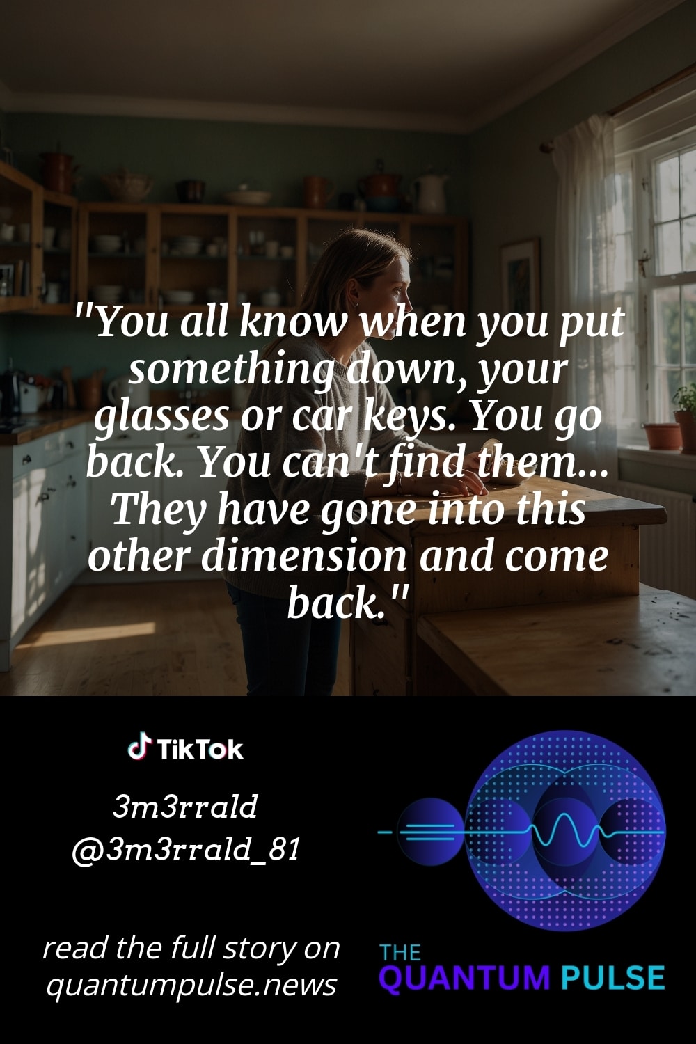 Pinterest Image You all know when you put something down, your glasses or car keys. You go back. You can't find them... They have gone into this other dimension and come back.