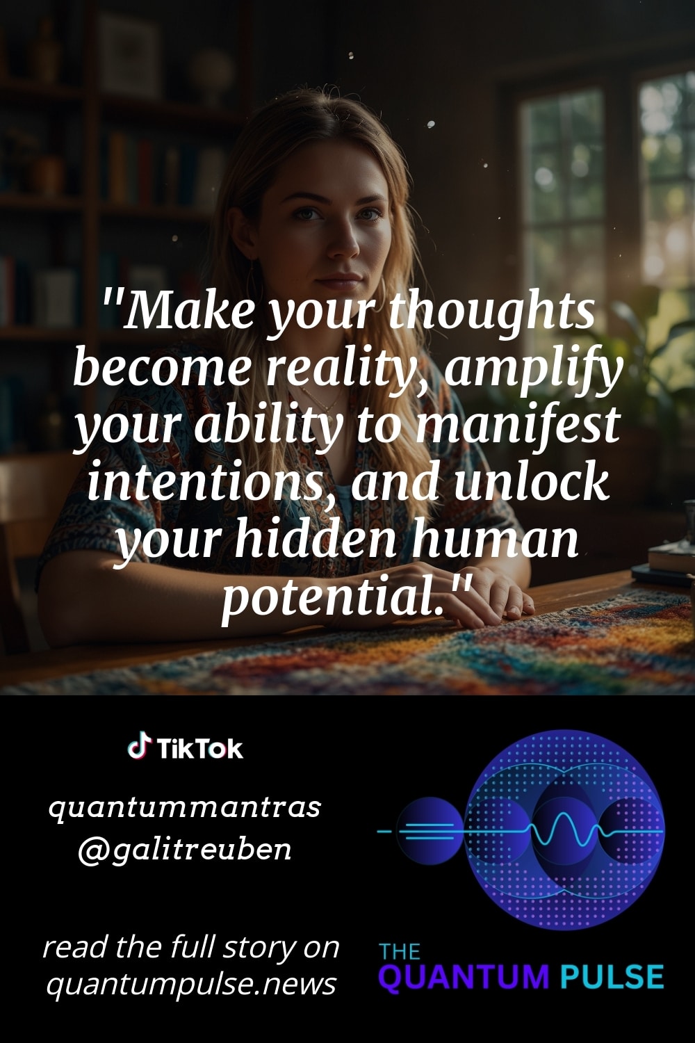 Pinterest Image Make your thoughts become reality, amplify your ability to manifest intentions, and unlock your hidden human potential.